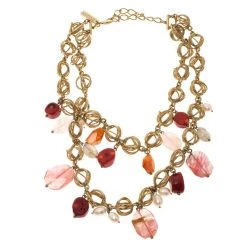 Oscar De La Renta Multi Stone Faux Pearl Gold Tone Two Strand Necklace For Women 9 Oscar De La Renta Multi Stone Faux Pearl Gold Tone Two Strand Necklace For Women -Oscar de la Renta Sales Shop luxury women oscar de la rentaslug used accessories p118537 0003