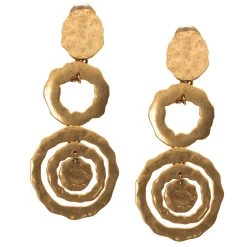 Oscar De La Renta Flat Circular Link Gold Tone Long Earrings For Women -Oscar de la Renta Sales Shop luxury women oscar de la rentaslug used accessories p118545 0003
