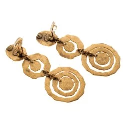 Oscar De La Renta Flat Circular Link Gold Tone Long Earrings For Women -Oscar de la Renta Sales Shop luxury women oscar de la rentaslug used accessories p118545 0004