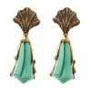 Oscar De La Renta Turquoise Shell Coral Gold Tone Long Clip-on Earrings For Women -Oscar de la Renta Sales Shop luxury women oscar de la rentaslug used accessories p118552 0001