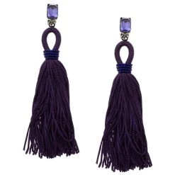 Oscar De La Renta Purple Crystal Long Tassel Clip-on Earrings For Women 10 Oscar De La Renta Purple Crystal Long Tassel Clip-on Earrings For Women -Oscar de la Renta Sales Shop luxury women oscar de la rentaslug used accessories p118592 0003