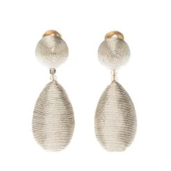 Oscar De La Renta Gold Tone Threaded Clip-on Drop Earrings For Women