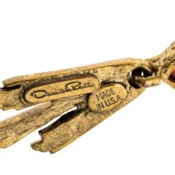 Oscar De La Renta Red Crystal Gold Tone Long Earrings For Women -Oscar de la Renta Sales Shop luxury women oscar de la rentaslug used accessories p142213 0005