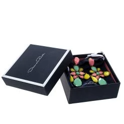 Oscar De La Renta Multicolor Resin Gold Tone Long Clip-on Earrings For Women -Oscar de la Renta Sales Shop luxury women oscar de la rentaslug used accessories p146442 0007