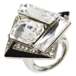 Oscar De La Renta Geometric Crystal Ring Size 56 For Women -Oscar de la Renta Sales Shop luxury women oscar de la rentaslug used accessories p14755 003