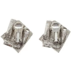 Oscar De La Renta Geometric Crystal Clip On Earrings For Women -Oscar de la Renta Sales Shop luxury women oscar de la rentaslug used accessories p15377 002