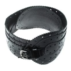 Oscar De La Renta Black Leather Waist Belt 80cm For Women -Oscar de la Renta Sales Shop luxury women oscar de la rentaslug used accessories p155856 0003