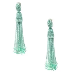 Oscar De La Renta Sea Green Beaded Tassel Long Clip-on Earrings For Women 10 Oscar De La Renta Sea Green Beaded Tassel Long Clip-on Earrings For Women -Oscar de la Renta Sales Shop luxury women oscar de la rentaslug used accessories p169942 002