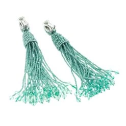 Oscar De La Renta Sea Green Beaded Tassel Long Clip-on Earrings For Women 11 Oscar De La Renta Sea Green Beaded Tassel Long Clip-on Earrings For Women -Oscar de la Renta Sales Shop luxury women oscar de la rentaslug used accessories p169942 005