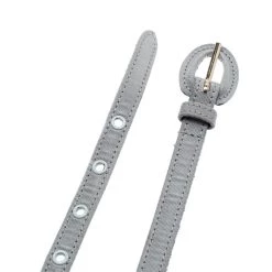 Oscar De La Renta Grey Fabric And Leather Belt One Size For Women -Oscar de la Renta Sales Shop luxury women oscar de la rentaslug used accessories p192869 004