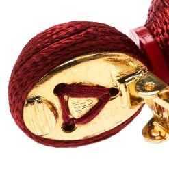 Oscar De La Renta Marsala Red Silk Tassel Gold Tone Clip-on Earrings For Women -Oscar de la Renta Sales Shop luxury women oscar de la rentaslug used accessories p196021 005