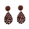 Oscar De La Renta Red Crystal Gold Tone Clip-on Drop Earrings For Women