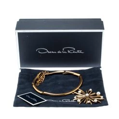 Oscar De La Renta Sunburst Faux Pearl Gold Tone Pendant Necklace For Women -Oscar de la Renta Sales Shop luxury women oscar de la rentaslug used accessories p206249 009