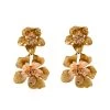 Oscar De La Renta Flower Two Tone Clip-on Drop Earrings For Women -Oscar de la Renta Sales Shop luxury women oscar de la rentaslug used accessories p220764 002