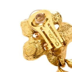 Oscar De La Renta Flower Two Tone Clip-on Drop Earrings For Women -Oscar de la Renta Sales Shop luxury women oscar de la rentaslug used accessories p220764 006