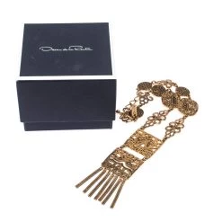 Oscar De La Renta Multi Motif Gold Tone Statement Necklace For Women -Oscar de la Renta Sales Shop luxury women oscar de la rentaslug used accessories p233450 001