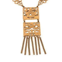 Oscar De La Renta Multi Motif Gold Tone Statement Necklace For Women -Oscar de la Renta Sales Shop luxury women oscar de la rentaslug used accessories p233450 004