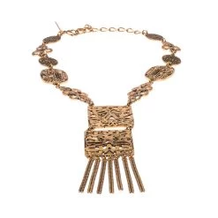 Oscar De La Renta Multi Motif Gold Tone Statement Necklace For Women -Oscar de la Renta Sales Shop luxury women oscar de la rentaslug used accessories p233450 006