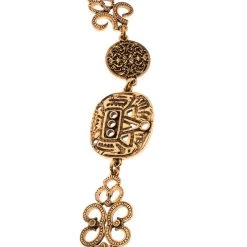 Oscar De La Renta Multi Motif Gold Tone Statement Necklace For Women -Oscar de la Renta Sales Shop luxury women oscar de la rentaslug used accessories p233450 007