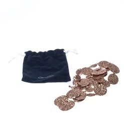 Oscar De La Renta Hammered Rose Gold Tone Motif Chain Link Layered Necklace For Women -Oscar de la Renta Sales Shop luxury women oscar de la rentaslug used accessories p233734 008