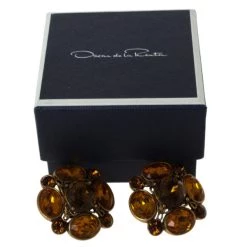Oscar De La Renta Crystal Button Earrings For Women -Oscar de la Renta Sales Shop luxury women oscar de la rentaslug used accessories p24749 005