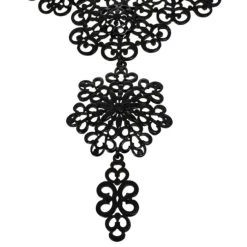 Oscar De La Renta Black Coated Filigree Necklace For Women -Oscar de la Renta Sales Shop luxury women oscar de la rentaslug used accessories p24750 003