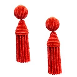 Oscar De La Renta Orange Beaded Short Tassel Clip On Earrings For Women 11 Oscar De La Renta Orange Beaded Short Tassel Clip On Earrings For Women -Oscar de la Renta Sales Shop luxury women oscar de la rentaslug used accessories p270297 001