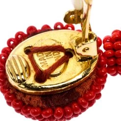 Oscar De La Renta Orange Beaded Short Tassel Clip On Earrings For Women 14 Oscar De La Renta Orange Beaded Short Tassel Clip On Earrings For Women -Oscar de la Renta Sales Shop luxury women oscar de la rentaslug used accessories p270297 005