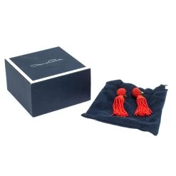 Oscar De La Renta Orange Beaded Short Tassel Clip On Earrings For Women 15 Oscar De La Renta Orange Beaded Short Tassel Clip On Earrings For Women -Oscar de la Renta Sales Shop luxury women oscar de la rentaslug used accessories p270297 007