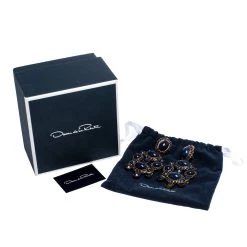 Oscar De La Renta Blue Resin Gold Tone Chandelier Clip-on Earrings For Women -Oscar de la Renta Sales Shop luxury women oscar de la rentaslug used accessories p276567 001