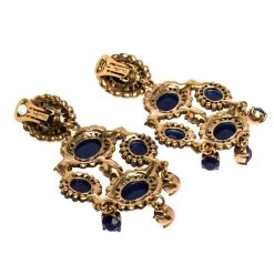 Oscar De La Renta Blue Resin Gold Tone Chandelier Clip-on Earrings For Women -Oscar de la Renta Sales Shop luxury women oscar de la rentaslug used accessories p276567 005