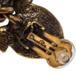 Oscar De La Renta Flower Crystal Gold Tone Clip-on Drop Earrings For Women 12 Oscar De La Renta Flower Crystal Gold Tone Clip-on Drop Earrings For Women -Oscar de la Renta Sales Shop luxury women oscar de la rentaslug used accessories p290957 006