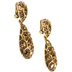 Oscar De La Renta Crystal Embellished Gold Tone Clip-on Drop Earrings & Ring Set For Women -Oscar de la Renta Sales Shop luxury women oscar de la rentaslug used accessories p290960 002
