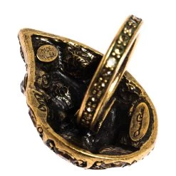 Oscar De La Renta Crystal Embellished Gold Tone Clip-on Drop Earrings & Ring Set For Women -Oscar de la Renta Sales Shop luxury women oscar de la rentaslug used accessories p290960 007