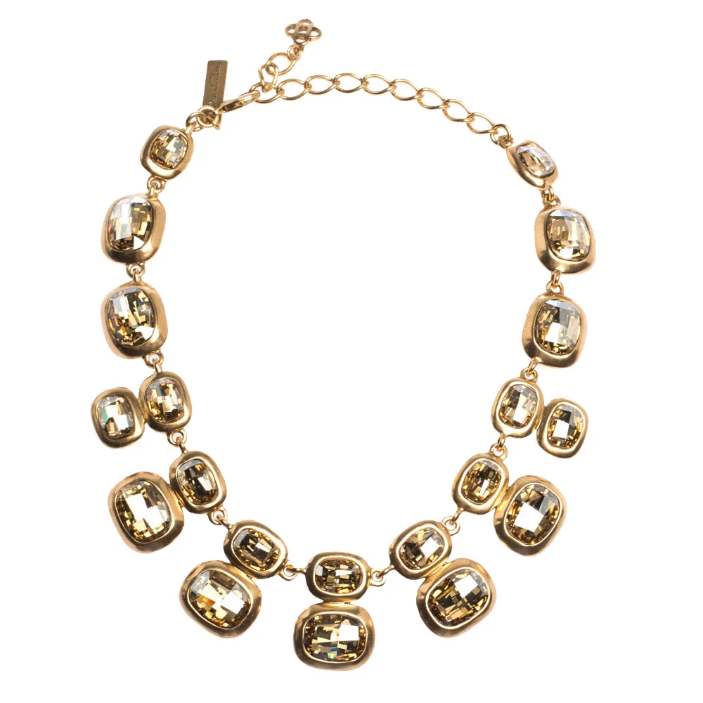 Oscar De La Renta Crystal Embellished Gold Tone Necklace For Women 3 Oscar De La Renta Crystal Embellished Gold Tone Necklace For Women