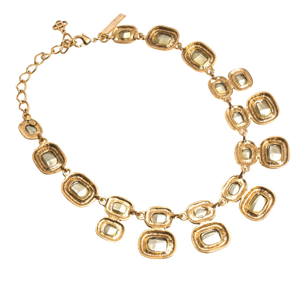 Oscar De La Renta Crystal Embellished Gold Tone Necklace For Women 6 Oscar De La Renta Crystal Embellished Gold Tone Necklace For Women - Image 4