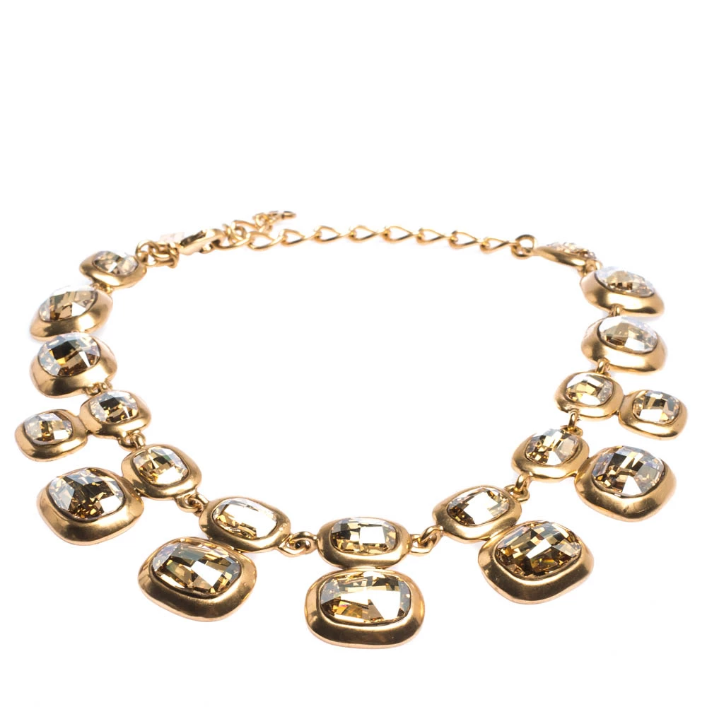 Oscar De La Renta Crystal Embellished Gold Tone Necklace For Women 5 Oscar De La Renta Crystal Embellished Gold Tone Necklace For Women - Image 3