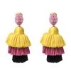 Oscar De La Renta Multicolor Silk Tiered Tassel Clip-On Earrings For Women -Oscar de la Renta Sales Shop luxury women oscar de la rentaslug used accessories p326424 003