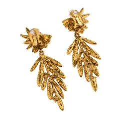 Oscar De La Renta Crystal Tropical Palm Clip-On Earrings For Women -Oscar de la Renta Sales Shop luxury women oscar de la rentaslug used accessories p326430 005