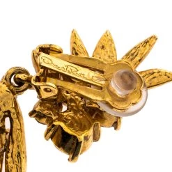 Oscar De La Renta Crystal Tropical Palm Clip-On Earrings For Women -Oscar de la Renta Sales Shop luxury women oscar de la rentaslug used accessories p326430 006