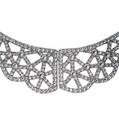 Oscar De La Renta Crystal Embellished Silver Tone Bib Necklace For Women 9 Oscar De La Renta Crystal Embellished Silver Tone Bib Necklace For Women -Oscar de la Renta Sales Shop luxury women oscar de la rentaslug used accessories p349291 002