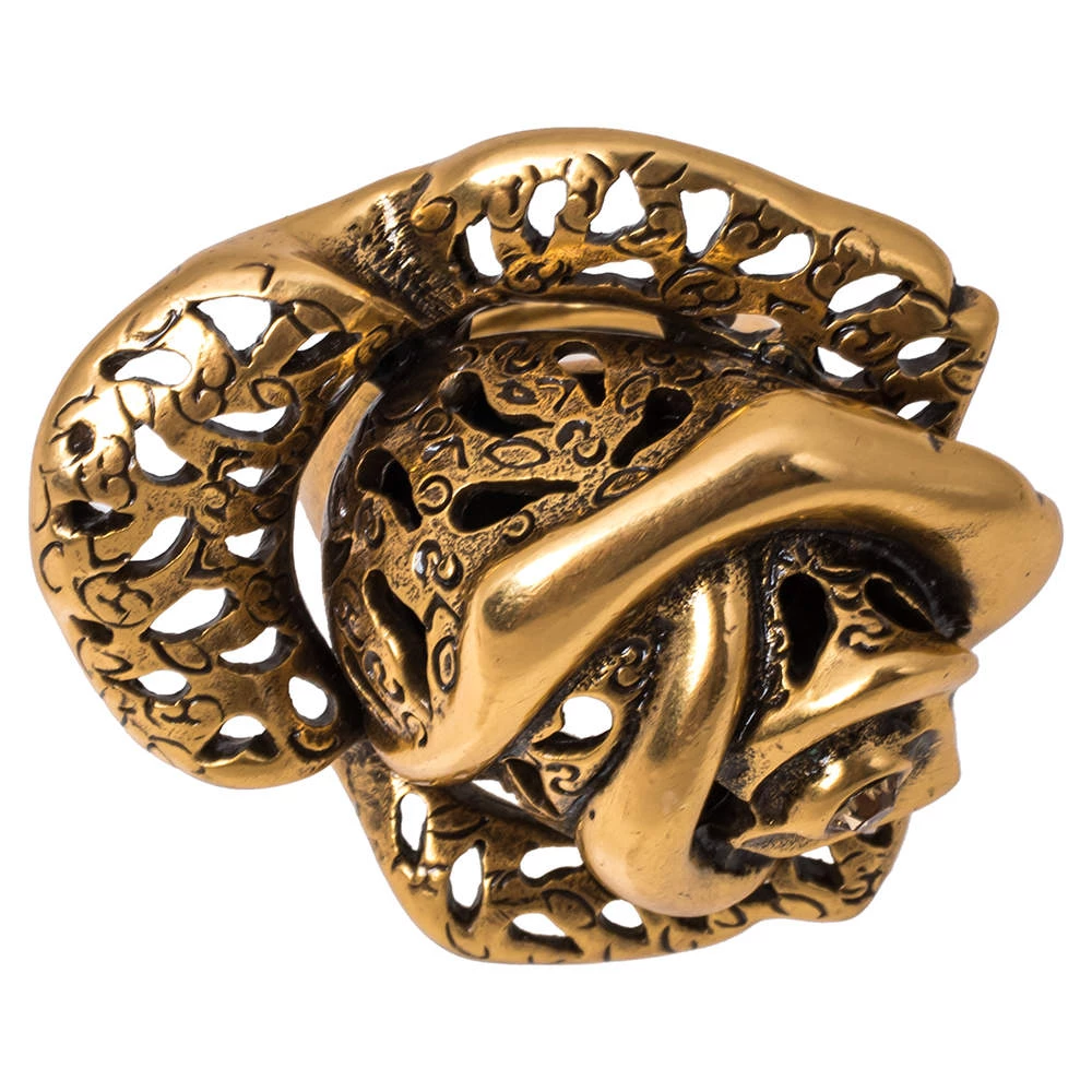 Oscar De La Renta Carved Rose Ring Size EU 55 For Women 7 Oscar De La Renta Carved Rose Ring Size EU 55 For Women - Image 5