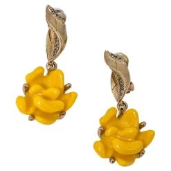Oscar De La Renta Yellow Marigold Drop Clip On Earrings For Women 10 Oscar De La Renta Yellow Marigold Drop Clip On Earrings For Women -Oscar de la Renta Sales Shop luxury women oscar de la rentaslug used accessories p350320 001