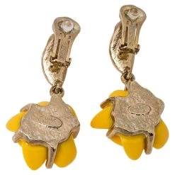 Oscar De La Renta Yellow Marigold Drop Clip On Earrings For Women 11 Oscar De La Renta Yellow Marigold Drop Clip On Earrings For Women -Oscar de la Renta Sales Shop luxury women oscar de la rentaslug used accessories p350320 004