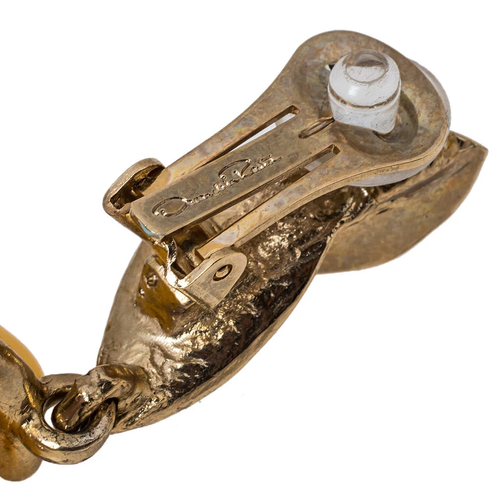 Oscar De La Renta Yellow Marigold Drop Clip On Earrings For Women 7 Oscar De La Renta Yellow Marigold Drop Clip On Earrings For Women - Image 5