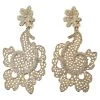 Oscar De La Renta Gold Filigree Floral Clip On Earrings For Women