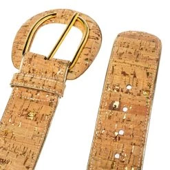 Oscar De La Renta Beige Cork And Leather Waist Belt For Women -Oscar de la Renta Sales Shop luxury women oscar de la rentaslug used accessories p360364 003