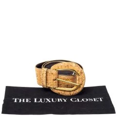 Oscar De La Renta Beige Cork And Leather Waist Belt For Women -Oscar de la Renta Sales Shop luxury women oscar de la rentaslug used accessories p360364 004