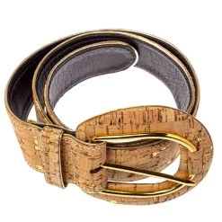 Oscar De La Renta Beige Cork And Leather Waist Belt For Women -Oscar de la Renta Sales Shop luxury women oscar de la rentaslug used accessories p360364 005