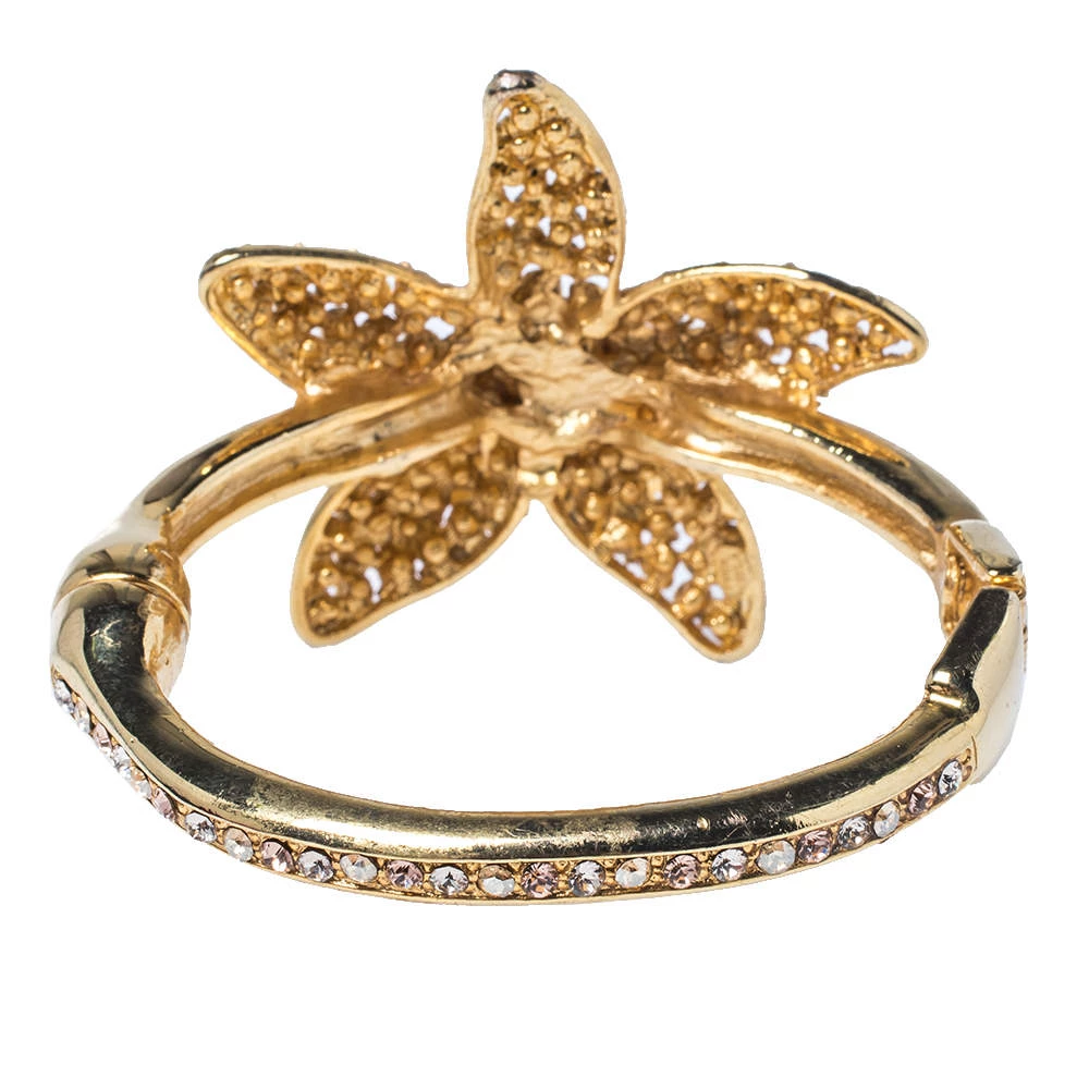 Oscar De La Renta Crystal Embedded Gold Tone Starfish Bracelet For Women 8 Oscar De La Renta Crystal Embedded Gold Tone Starfish Bracelet For Women - Image 6